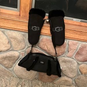 UGG Black Purse & Mittens set